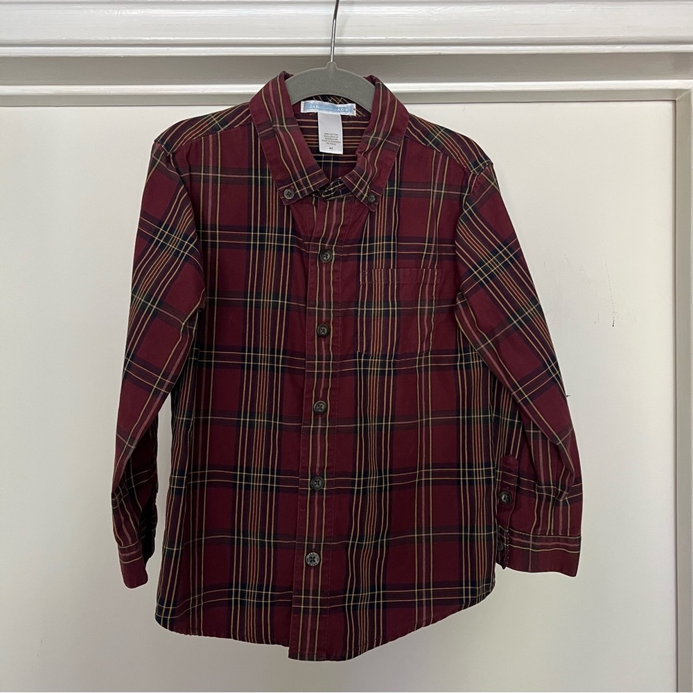 Janie and Jack Toddler Boy Plaid Dress Shirt, 4T